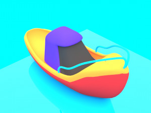 cartoon boat set 3D मॉडल