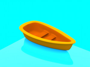 cartoon boat set 3D मॉडल