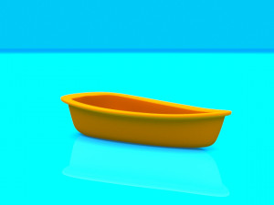 cartoon boat set 3D मॉडल