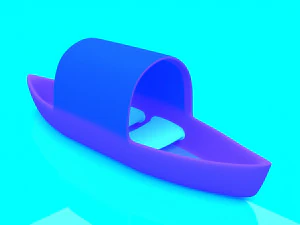 cartoon boat set 3D Model