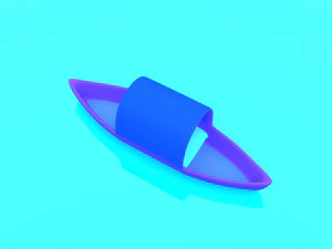 cartoon boat set 3D Model