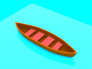 cartoon boat set 3D मॉडल
