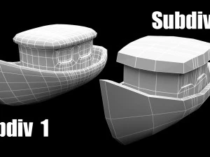 cartoon boat set 3D Model