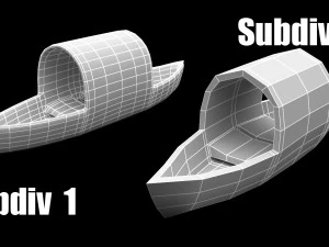 cartoon boat set 3D Model