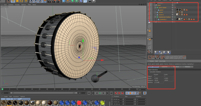 drum and gavel model Model 3D .c4d .max .obj .3ds .fbx .stl .blend 
