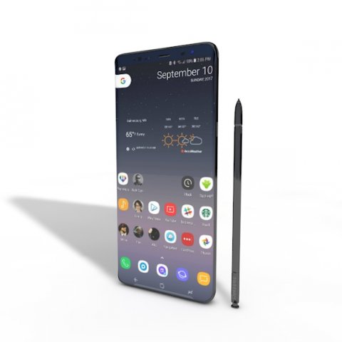 samsung note 8 element 3d v 22 3D Model .c4d .max .obj .3ds .fbx .stl .blend 