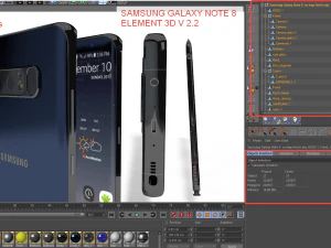 samsung note 8 element 3d v 22 3D Model