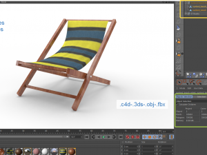 sunbed beach model Model 3D