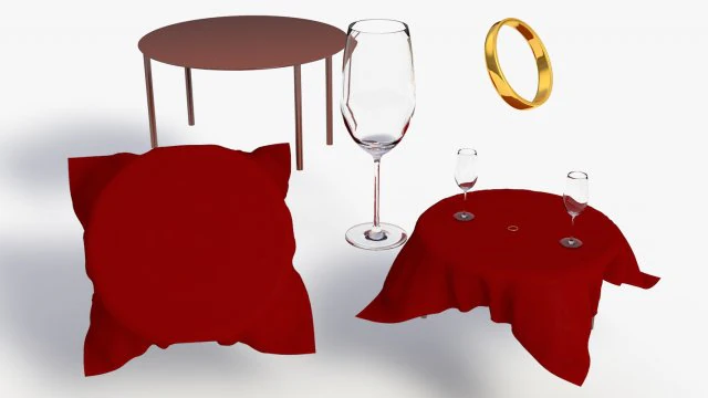 valentines day set 3D Model .c4d .max .obj .3ds .fbx .stl .blend 