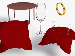 ensemble de la Saint Valentin Modèle 3D