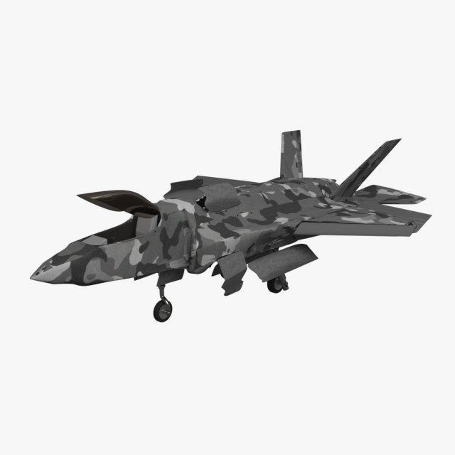game model f35b war fly Model 3D .c4d .max .obj .3ds .fbx .stl .blend 