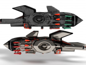 sci-fi space fighter aircraft game model ae element 3D Model