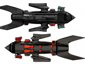 sci-fi space fighter aircraft game model ae element 3D Model