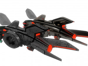 sci-fi space fighter aircraft game model ae element 3D Model