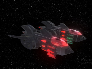 sci-fi space fighter aircraft game model ae element 3D Model