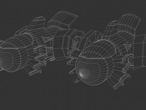 sci-fi space fighter aircraft game model ae element 3D Model