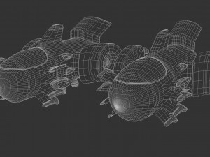 sci-fi space fighter aircraft game model ae element 3D Model