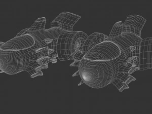 sci-fi space fighter aircraft game model ae element 3D Model