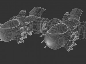 sci-fi space fighter aircraft game model ae element 3D Model