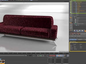 canape modern silk model 3D Model