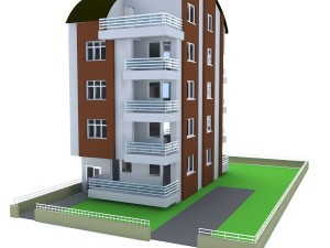 architectural project five-story tonoz roof Modelo 3D