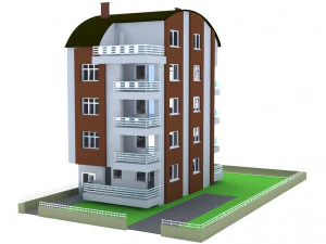 architectural project five-story tonoz roof 3D Model