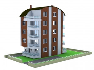 architectural project five-story tonoz roof 3D मॉडल