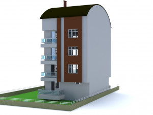 architectural project five-story tonoz roof 3D मॉडल