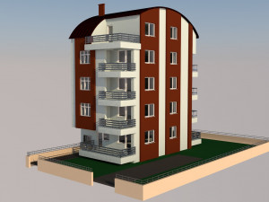 architectural project five-story tonoz roof 3D मॉडल
