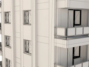 architectural project five-story tonoz roof 3D Model