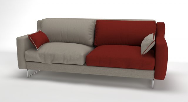 triple sofa double colour model 3D Model .c4d .max .obj .3ds .fbx .stl .blend 