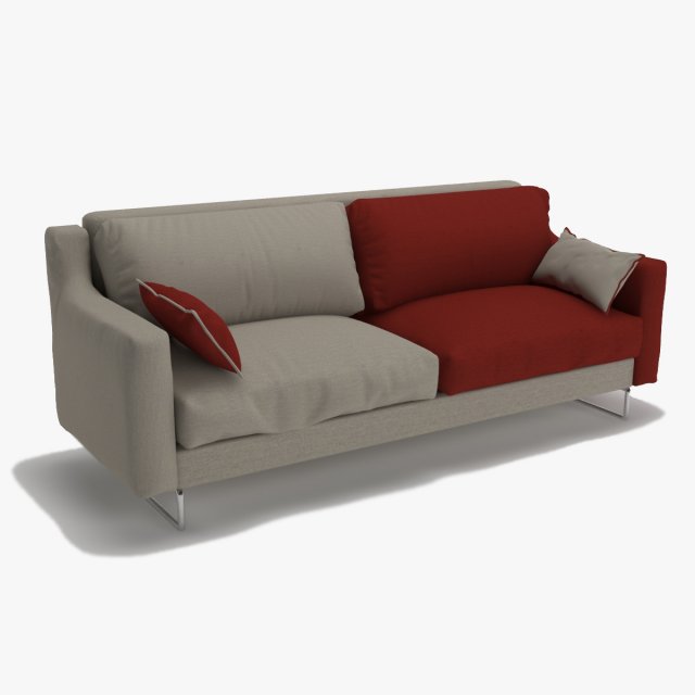 triple sofa double colour model 3D मॉडल .c4d .max .obj .3ds .fbx .stl .blend 