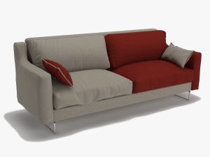 triple sofa double colour model 3D Model