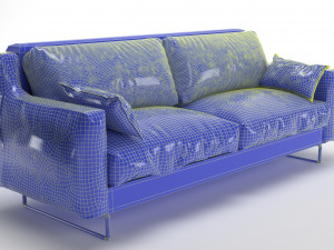 triple sofa double colour model 3D मॉडल