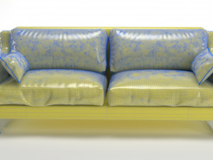 triple sofa double colour model 3D मॉडल