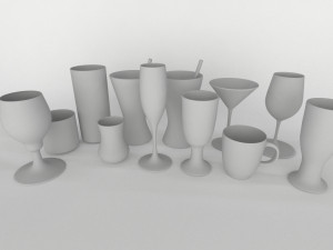 glass set model 11 pieces 3D 模型