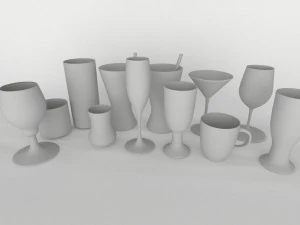 glass set model 11 pieces 3D Model