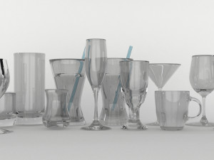 glass set model 11 pieces 3D 模型