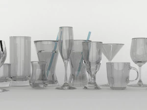 glass set model 11 pieces 3D Model