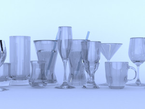glass set model 11 pieces 3D 模型