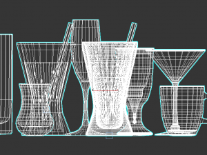glass set model 11 pieces 3D 模型