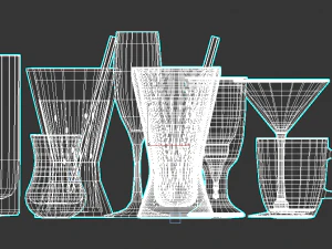 glass set model 11 pieces 3D Model