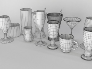 glass set model 11 pieces 3D 模型