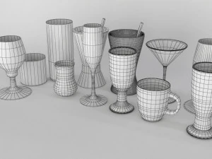 glass set model 11 pieces 3D Model