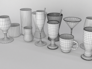 glass set model 11 pieces 3D 模型