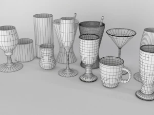 glass set model 11 pieces 3D Model