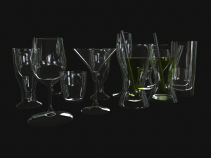 glass set model 11 pieces 3D 模型
