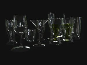 glass set model 11 pieces 3D Model