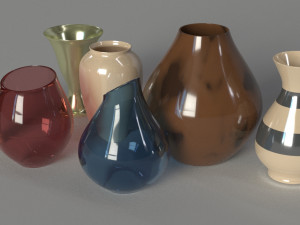 vase set 7 pieces 3D 模型