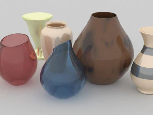 vase set 7 pieces 3D Model